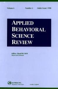 Subscribe to Applied Behavioral Science Review - 1068-8595 | Elsevier ...