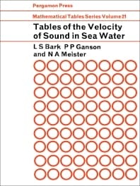 Tables of the Velocity of Sound in Sea Water