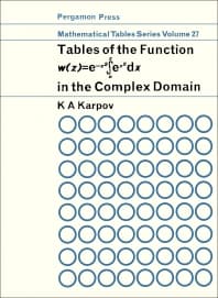 Tables of the Function w (z)- e-z2 ? ex2 dx