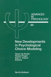 New Developments in Psychological Choice Modeling