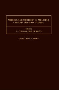 Models and Methods in Multiple Criteria Decision Making